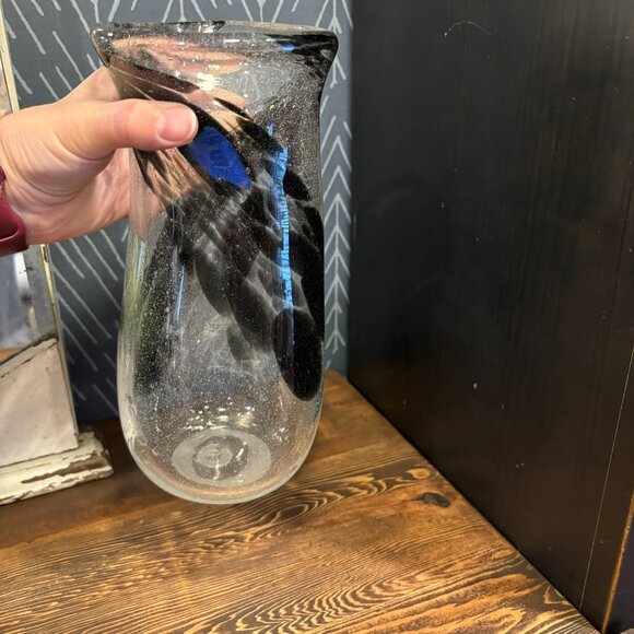 Contemporary Hand Blown Glass Vase Vintage Abstract Design Handmade Glass Art - Picture 8 of 10